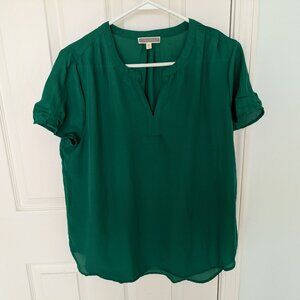 Pleione Green Polyester Top Medium